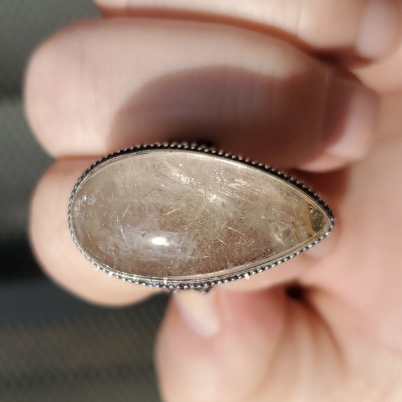 New Golden Rutile 925 Silver Ring. - Picture 11 of 13